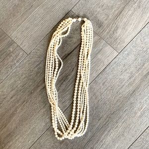Vintage Marvella 6 strand pearl necklace. 28”.